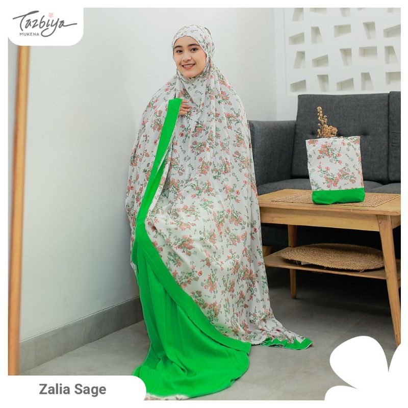 Mukena Tazbiya Zalia List Series Allsize Jumbo Katun Rayon Motif