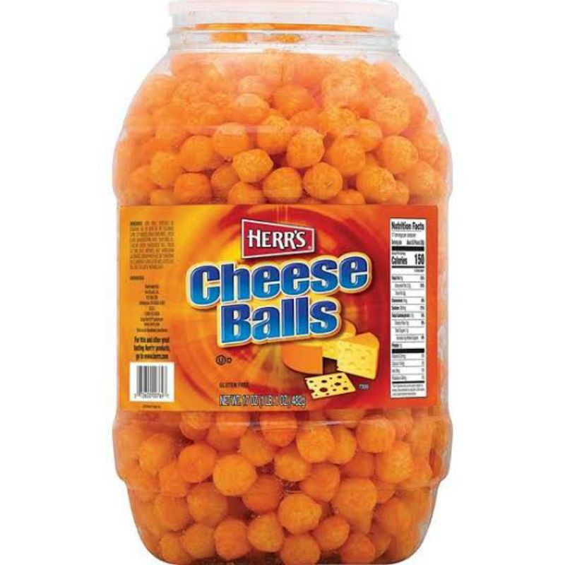 

HERR'S Cheese Balls Barrel 482 Gram Jumbo Size Herrs (Made in USA)