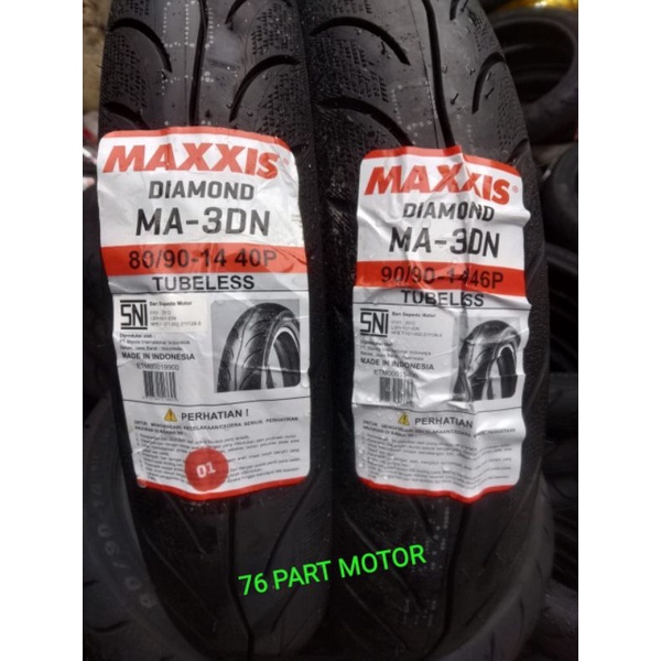 PAKET BAN TUBLES MATIC MAXXIS DIAMOND 80/90+90/90 UK RING 14 FREE PENTIL