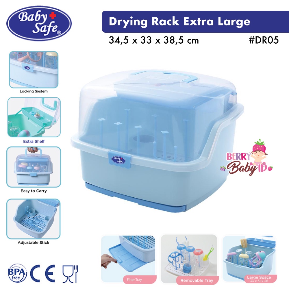 Baby Safe Drying Rack DR05 Extra Besar Rak Pengering Botol Bayi DR05 BBS091 Berry Mart