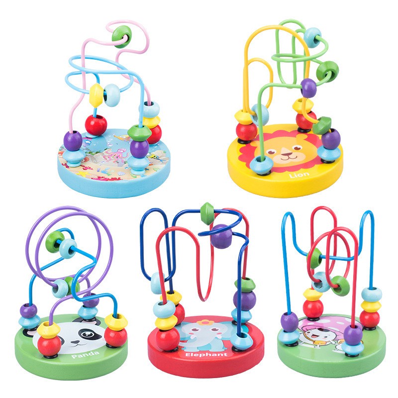 Mini Round Beads Wire Maze game / mainan alur kawat kecil / Alat Hitung Anak