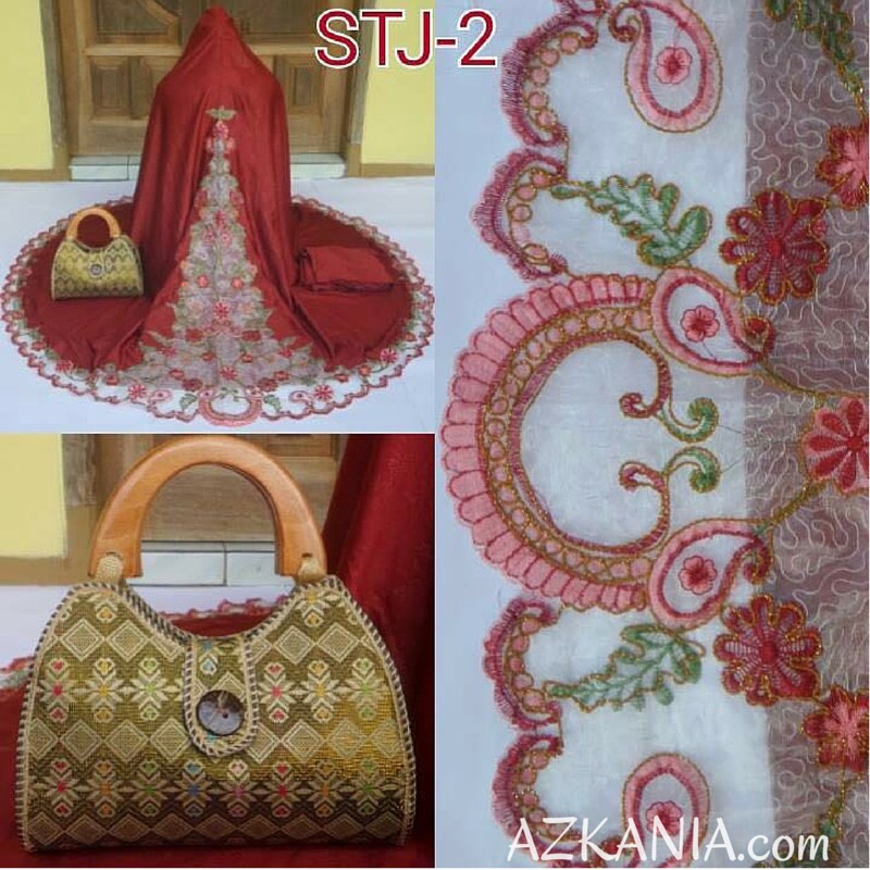 Mukena Sutra Dove Coklat Model Tas Janur Etnik