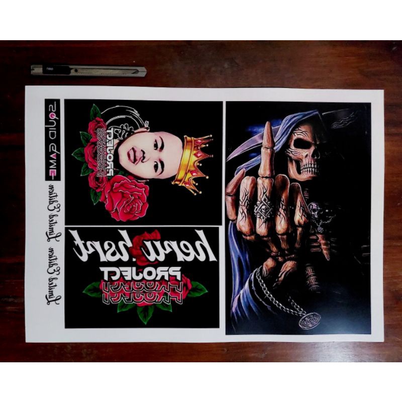 Cetak Kertas Water Slide Decal Transparant Ukuran A3