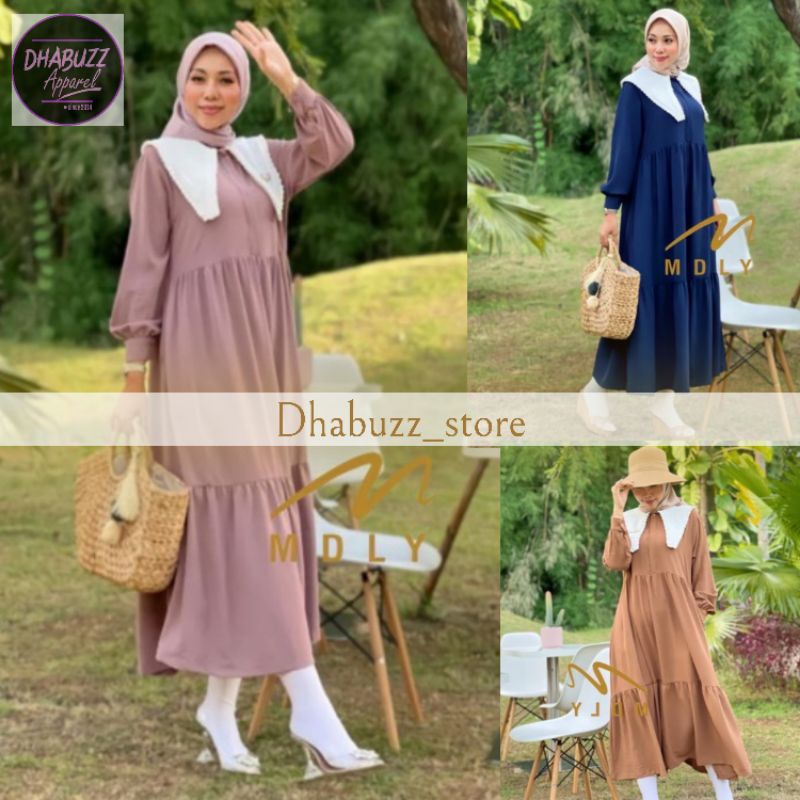 GAMIS WANITA TRENDY TERBARU MAURA MIDI DRESS BY MDLY