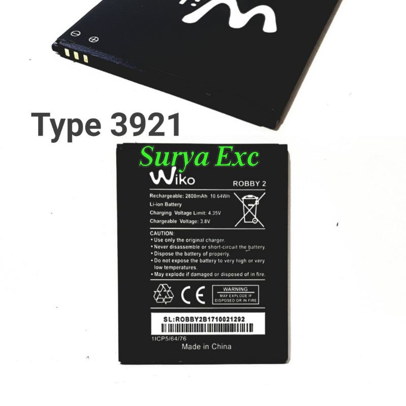 Baterai Wiko 3921 / Baterai Wiko Robby 2 / Robby2 Roby2 / Wiko Model 3921 ORI