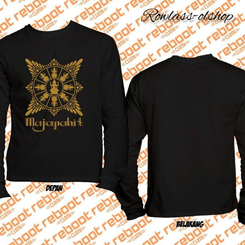 Kaos lengan panjang-kaos Murah-Kaos Distro Pria-Kaos Surya Majapahit Emas
