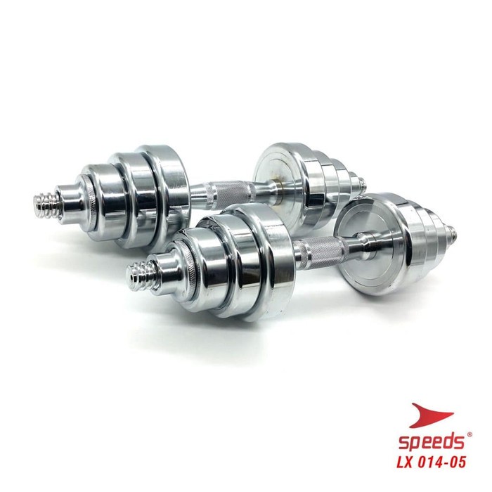 Dumbel Barbel Set Max 15kg Tiang Angkat Beban Besi 2 Pcs LX 014-5