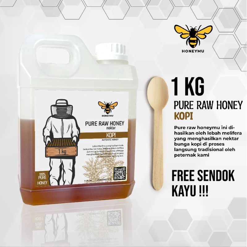 Madu Murni Asli Honeymu Pure Raw Nektar Bunga 1Kg