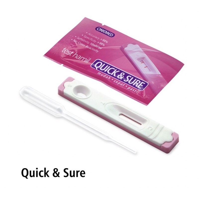 Tes Kehamilan Onemed Quick &amp; Sure PLUS PIPET, Testpack One med Tespek Tetes HCG