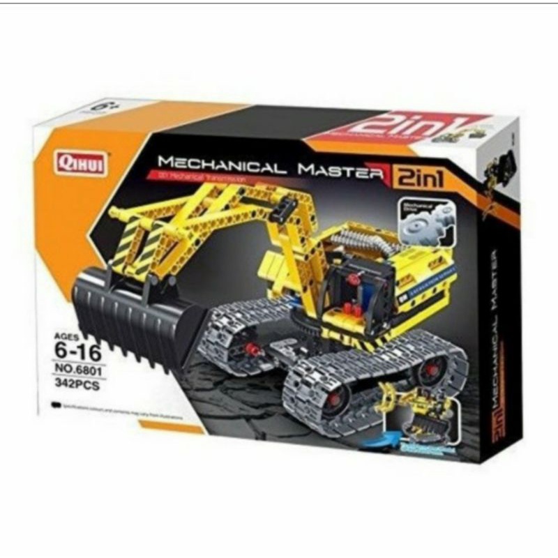 Mainan brick beko qihui 6801 mechanical master 2in1