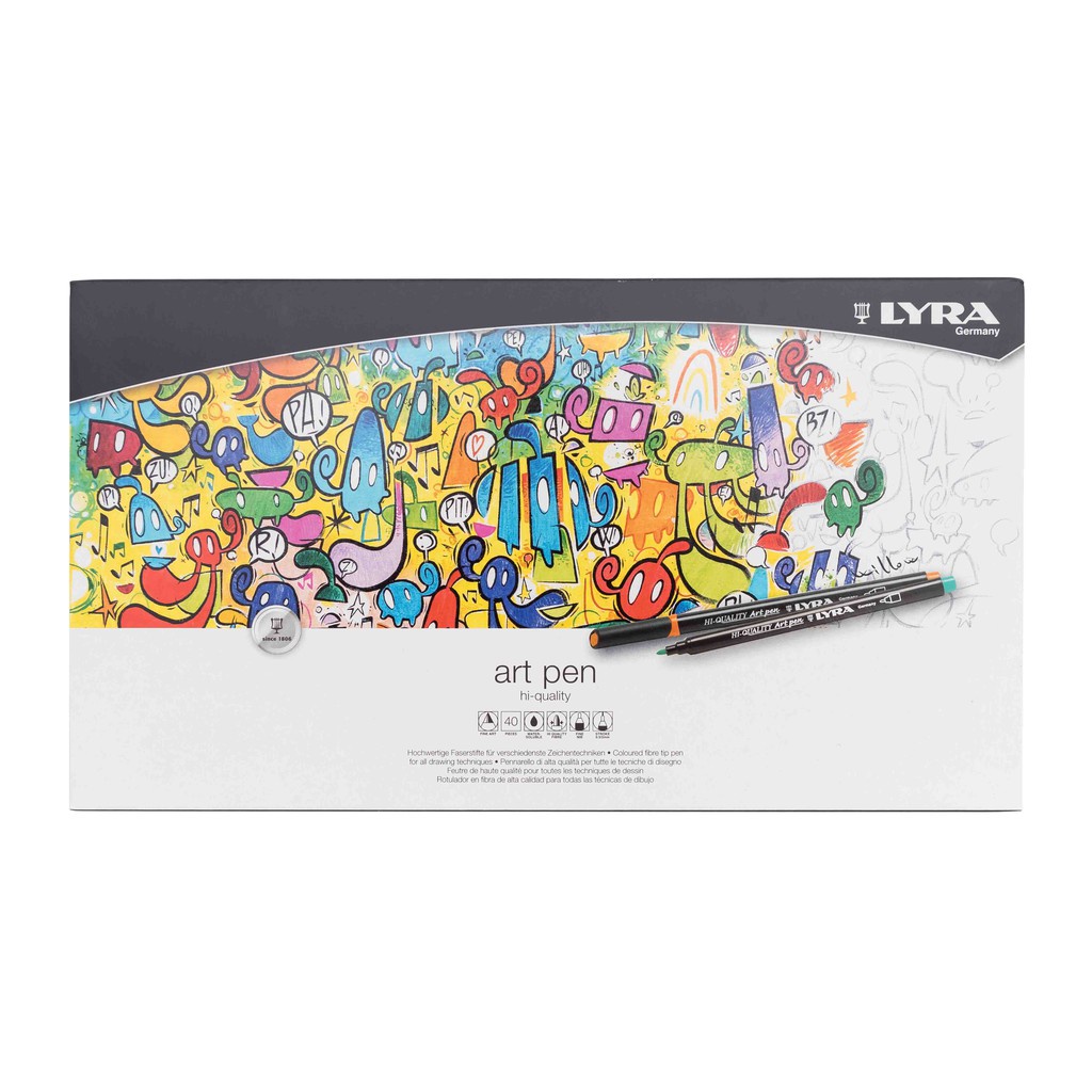 

Lyra Art Pen Metal Box Drawing Pen Pena Gambar 40 Warna