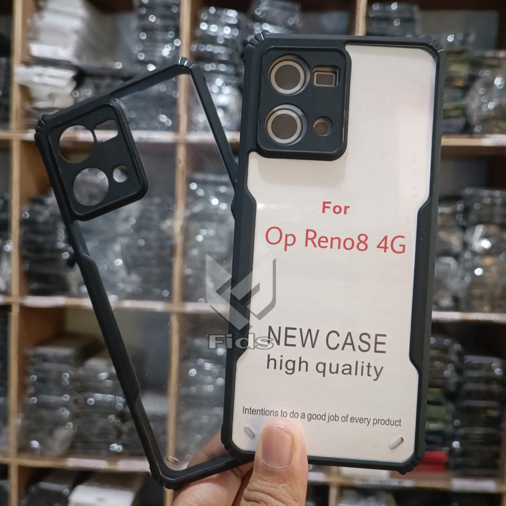 PROMO Paket 4IN1 Case OPPO RENO 8 4G RENO 7 4G SoftCase Fusion Xundd Free Tempered Glass Layar Warna &amp; Tempered Glass Camera &amp; Garskin Carbon Reno8 4G