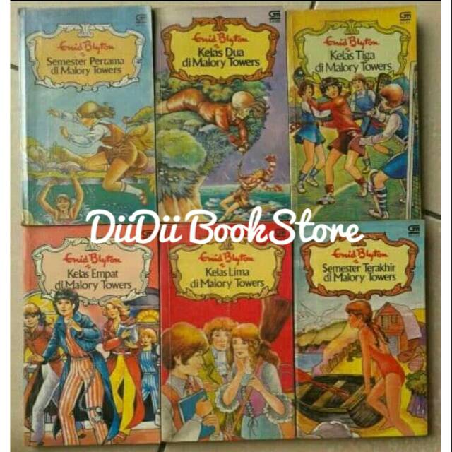Set Malory Towers: Cover Jadul-Enid Blyton