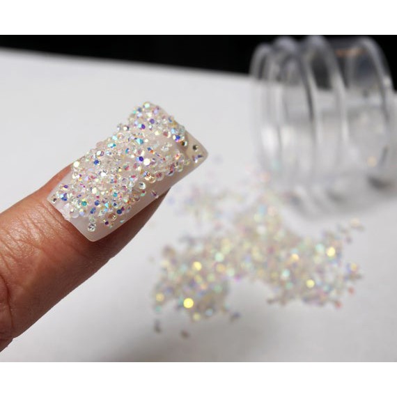 Micro drill swarovski crystal clear nail hiasan swarovski nail acc nailart seashell nail art