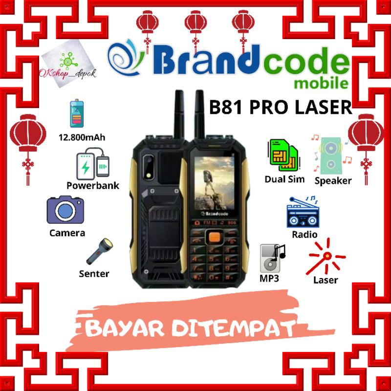 BRANDCODE B81 LASER  HP GUNUNG12800MAH