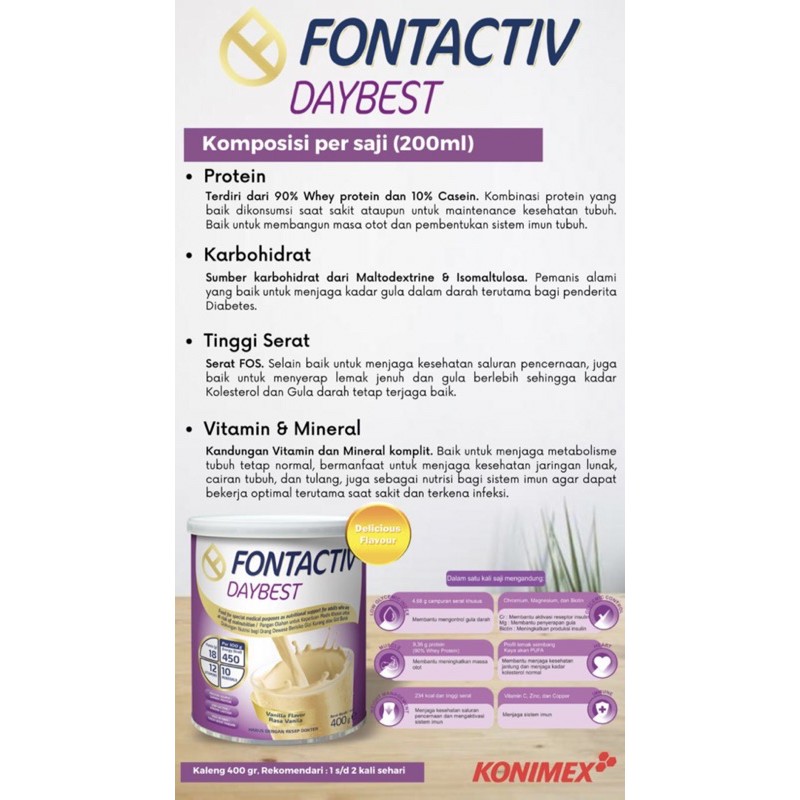 Fontactive daybest 400 gram ( susu nutrisi lengkap menaikkan berat badan )