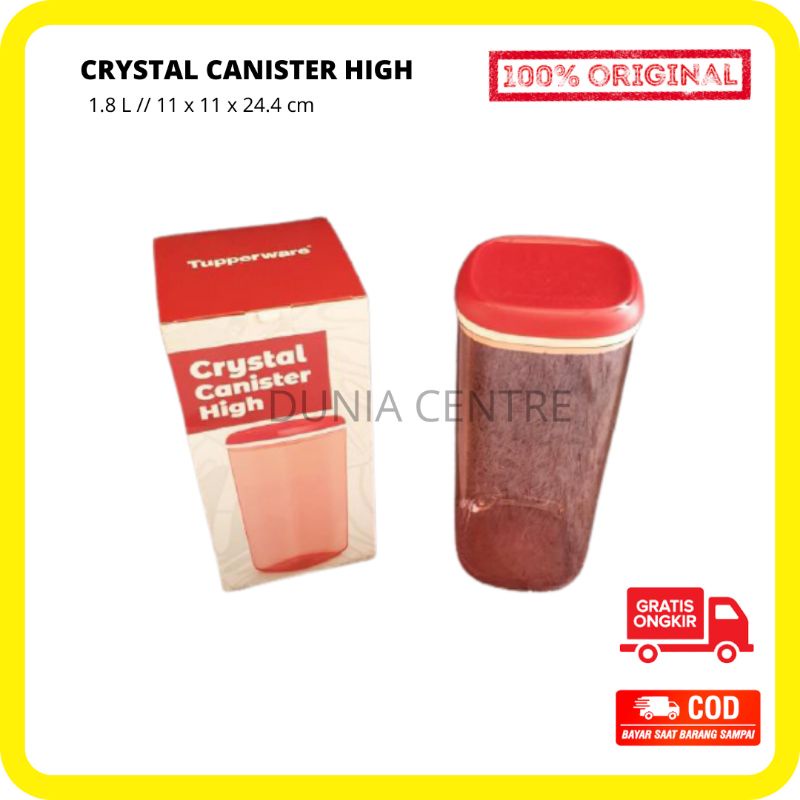 PROMO TUPPERWARE TOPLES CRYSTAL CANISTER HIGH ORIGINAL