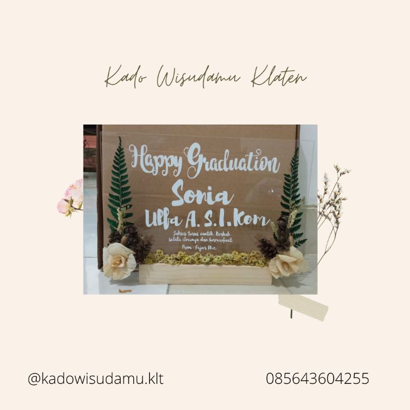 Murah Akrilik Hiasan Kado Wisuda/Wedding/Sidang