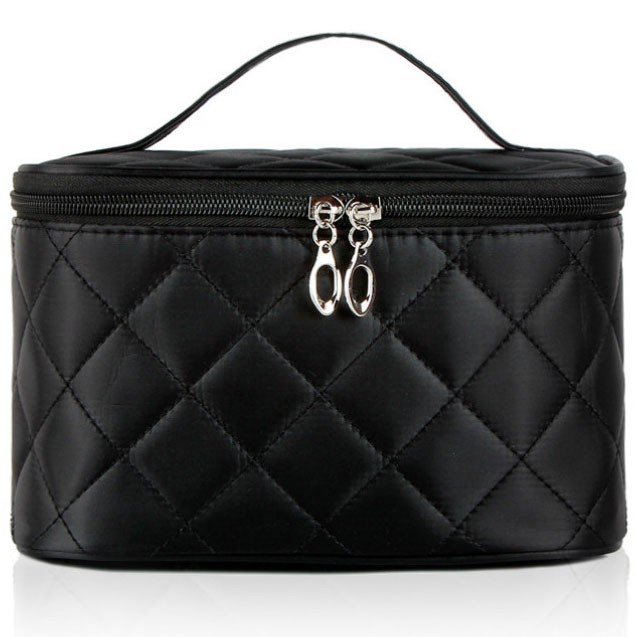 Medan Tas Kosmetik Travel Kulit Wanita - Hitam - Black