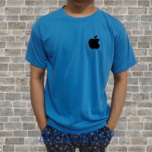 Kaos Pria Distro Murah Baju Pria Apple Atasan Kaos Oblong Pria Keren Oversize Wanita Lengan Pendek Unisex Tshirt