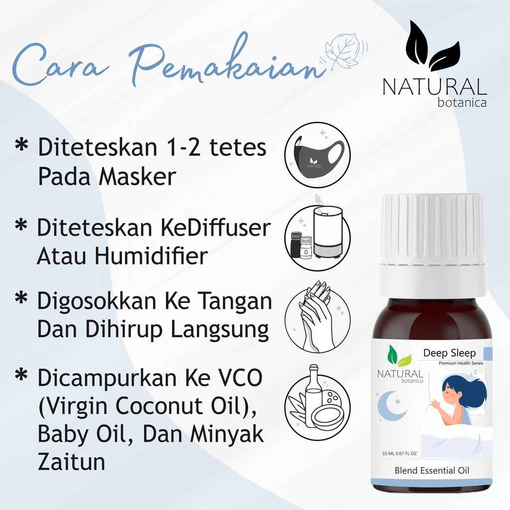 Natural Botanica Deep Sleep Essential Oil Insomnia Pure Minyak Esensial Atsiri Aroma Terapi Diffuser Humidifier