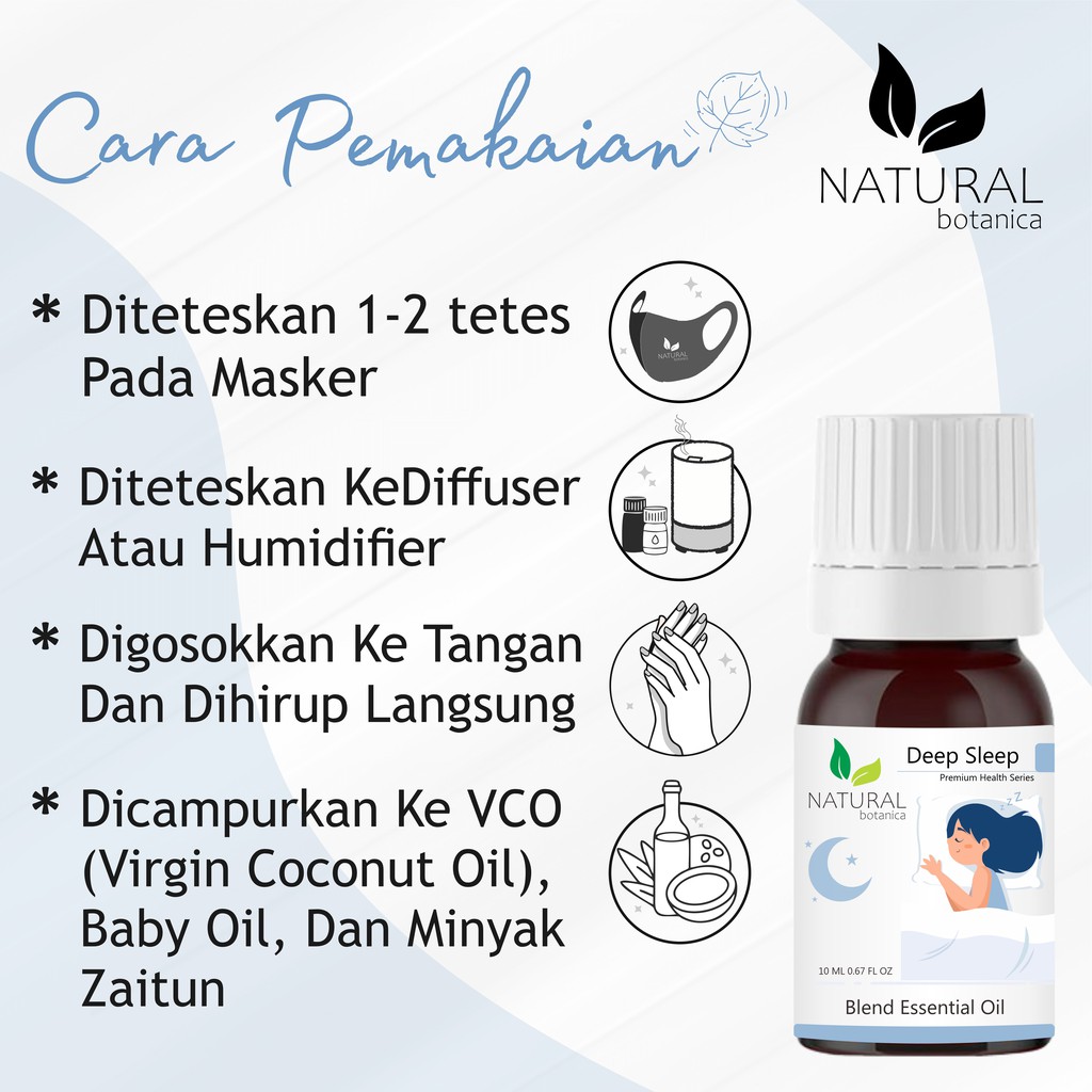 Natural Botanica Deep Sleep Essential Oil Pure Minyak Esensial Atsiri Aroma Terapi Diffuser Humidifier