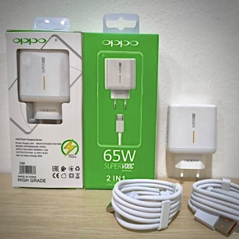 Flash Charger oppo Super Vooc Usb Type C 65W oppo Reno 2 2F/ 3/ 4/ 4F/ 5/ 5F/ 6/A55/A76/A96/A54/A74