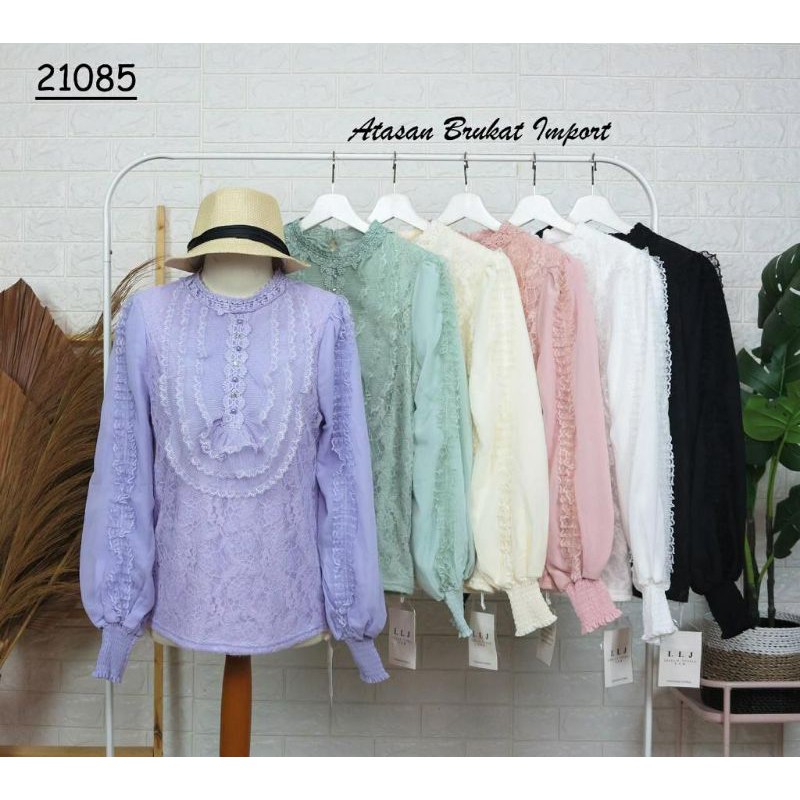 Atasan / Blouse Brukat Mewah Import Lilac By VNS