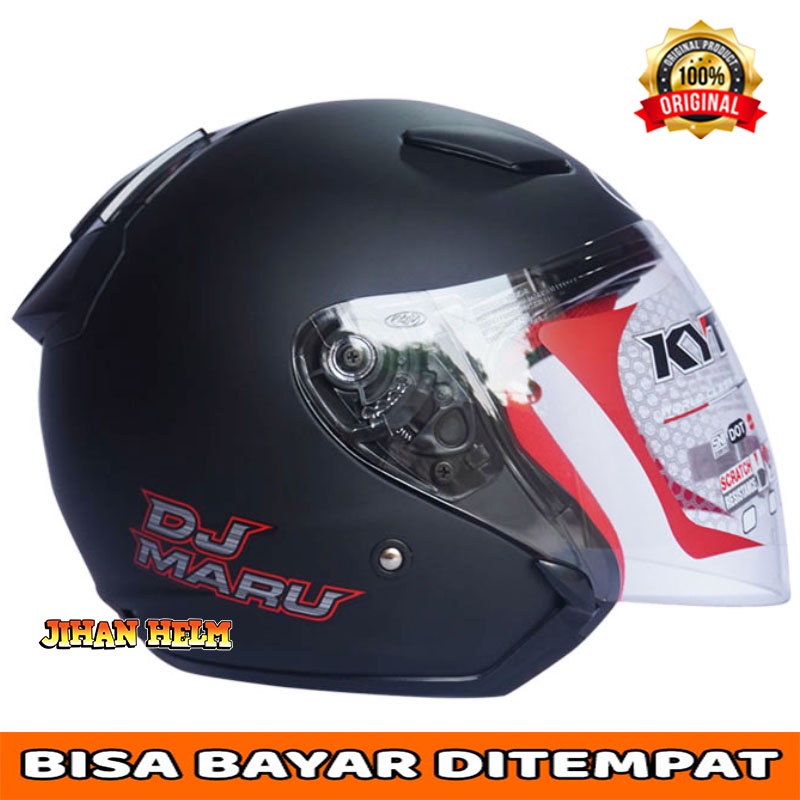 HELM / KYT / DJ MARU / HELM KYT / HELM KYT DJ MARU UNGU TERMURAH-BLACK DOFF
