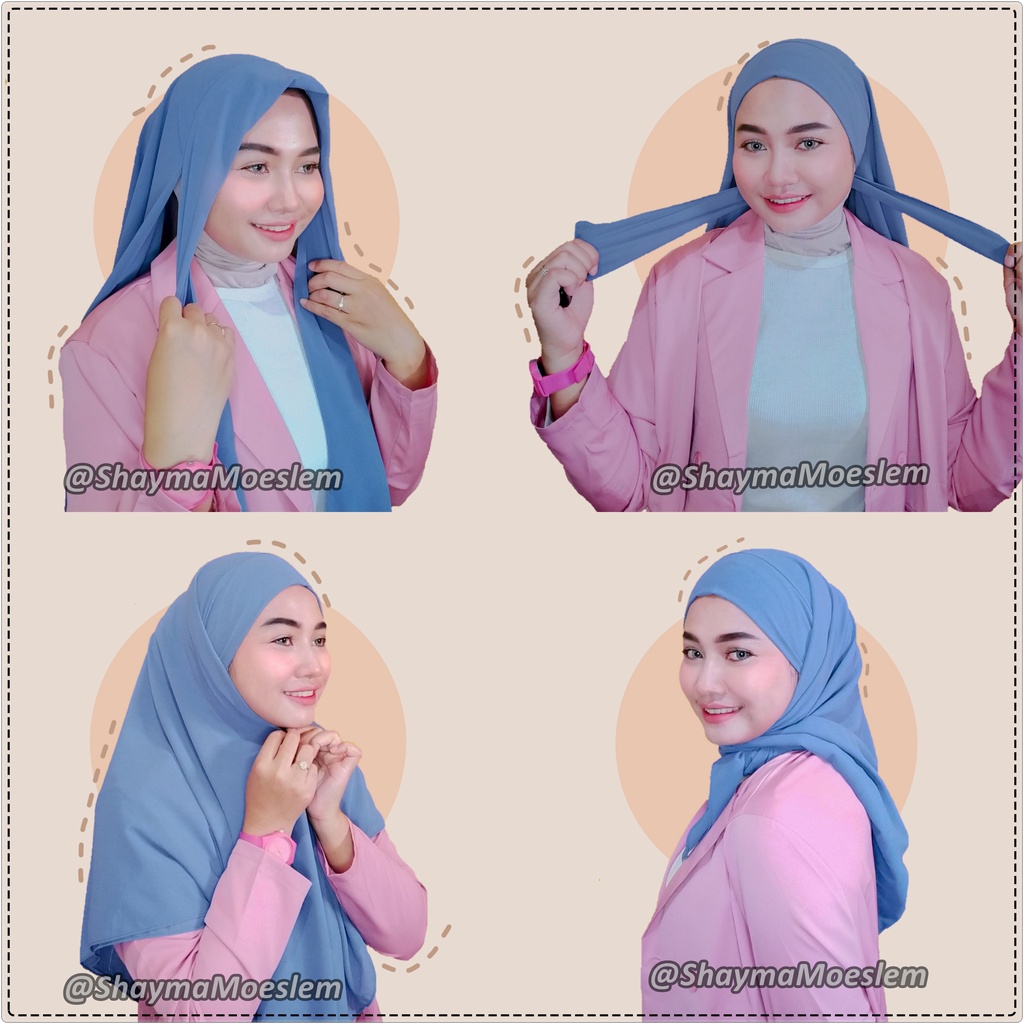 Hijab Segiempat Tali Instan 2 in1 Plus Inner / Segitiga Instan Tali 2 in1 Inner / Segiempat Ceruty babydoll /Jilbab Segiempat Instan