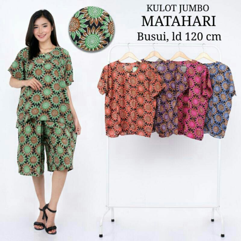 Setelan Kulot jumbo Sunflower / Baju Murah / Baju Setelan / Baju tidur / daster / longdress