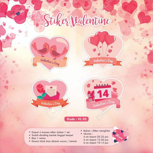

[66 pcs] Stiker Valentine Cromo / Cinta / Love / Cutting Stiker