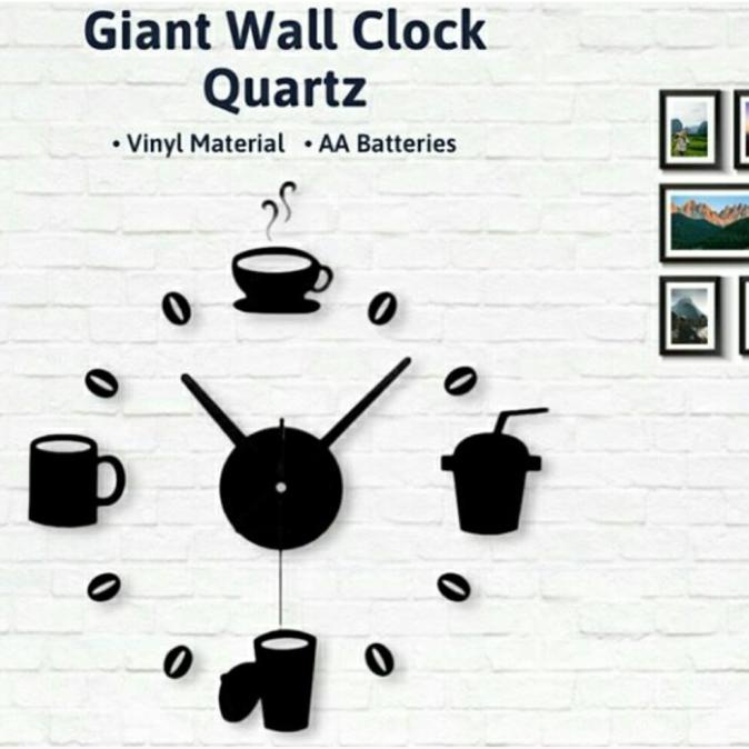 NEW Jam Dinding Model Cangkir Kopi Cafe Unik, Dekorasi Dapur Restoran