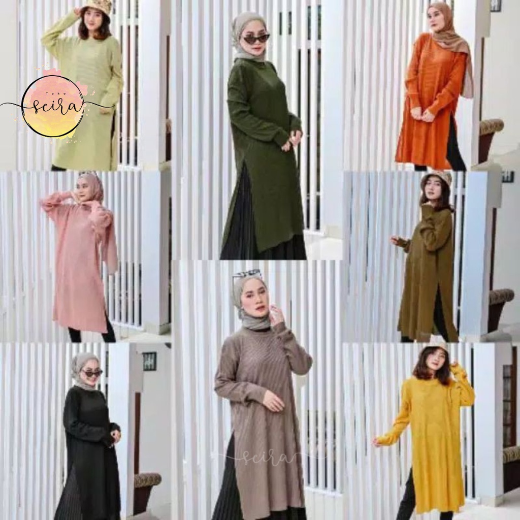 [BISA COD] Karenina Tunik / Rajut Tunik Karenina / Atasan Tunik / Atasan Rajut Panjang / Tunik Wanita