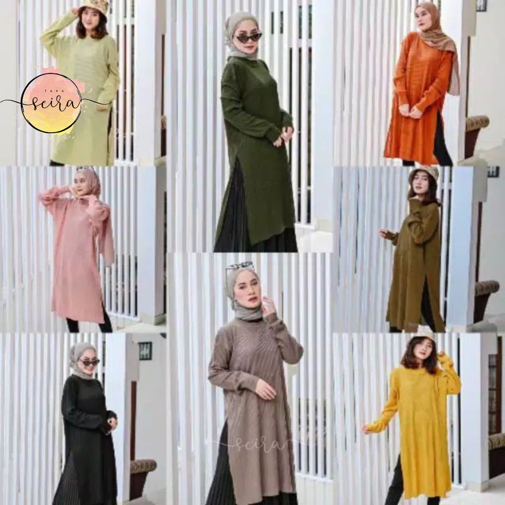 [BISA COD] Karenina Tunik / Rajut Tunik Karenina / Atasan Tunik / Atasan Rajut Panjang / Tunik Wanita