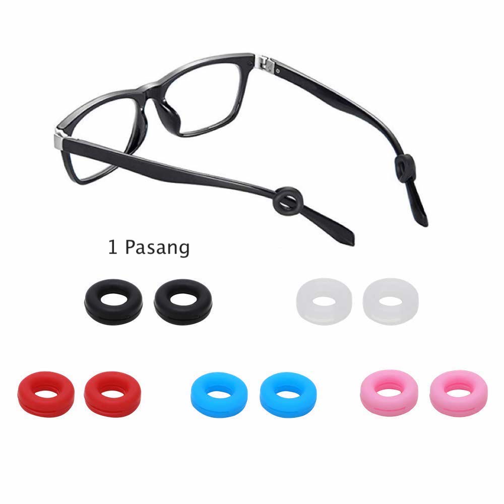1 Pasang [ Transparan ] Pengait Kacamata Silikon - Anti Slip - Earhook Silicone - Penahan Hijab Style - KP862