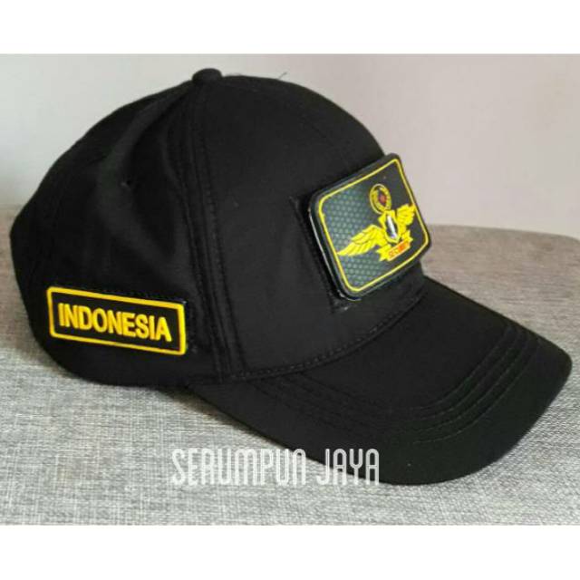 TOPI SECURITY WINGS - TOPI SECURITY LOGO WINGS 3PATCH VELCRO HITAM