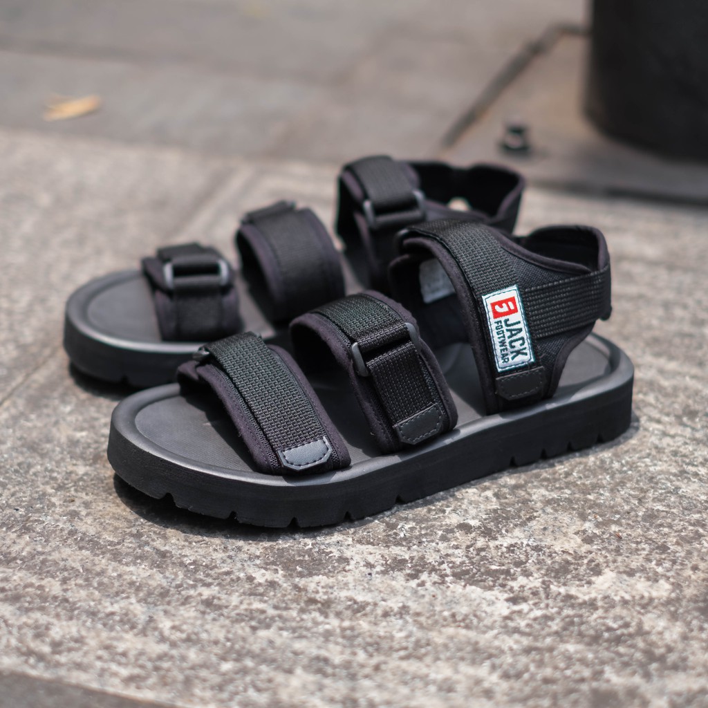 Dixie Black | Sendal Gunung Original Kulit Santai Kasual Pria Lokal Sandal Footwear | FORIND x Jack