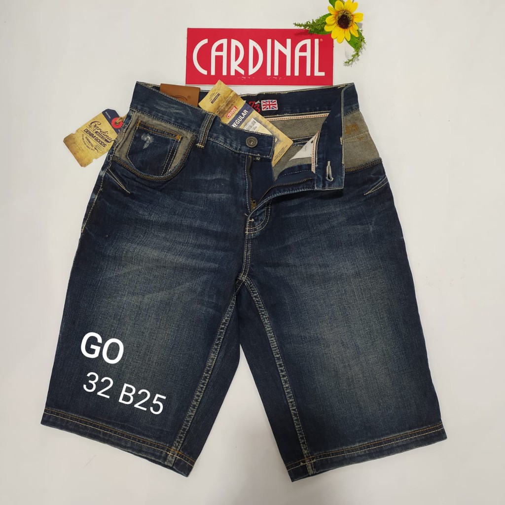 gof 32-CBV CARDINAL JEANS Celana Pria Celana Pendek Bermuda Casual Sobek Slimfit Reguler Fit Reguler