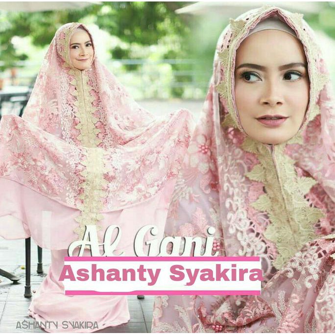 NEW SALE MUKENA ASHANTY SYAKIRA ABU SILVER ELEGAN EXCLUSIVE ORI AL GANI KEKINIAN MURAH GROSIR IMPORT