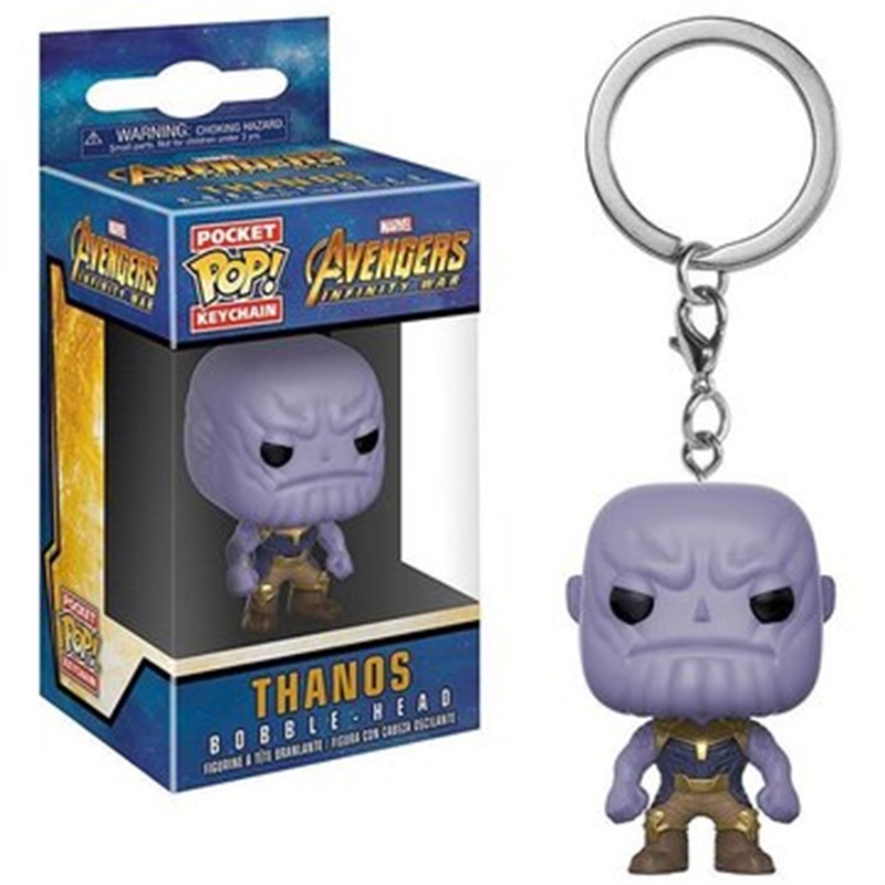 1pc Gantungan Kunci Funko POP Avengers 4 Captain Marvel Hulk Thanos Bahan PVC Untuk Koleksi