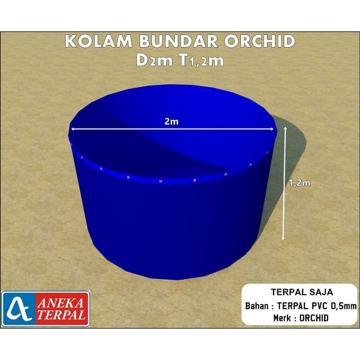 Kolam Terpal Bundar ORCHID Diameter 2m Tinggi 1.2m TERPAL SAJA