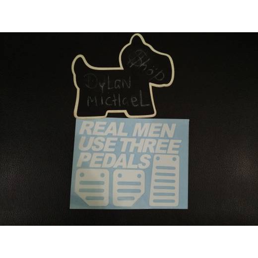 Stiker Mobil Real Men use 3 Tiga Pedal Pedals Car Sticker Decal Vinyl