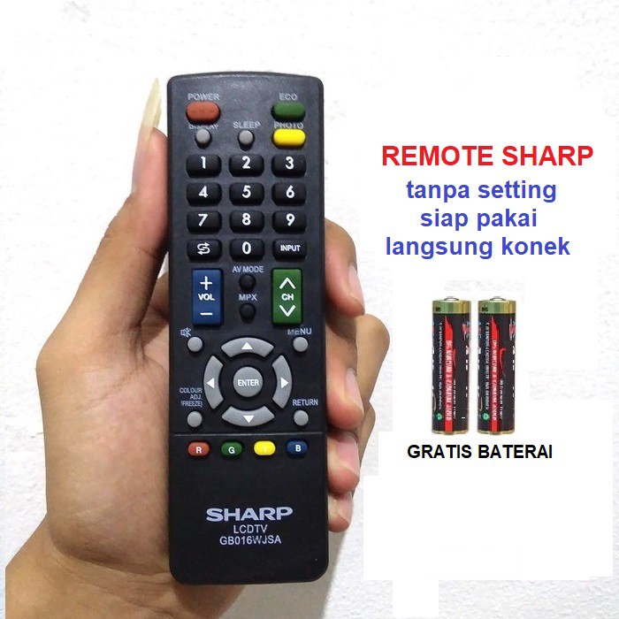 Remote Remot TV Lcd Led SHARP AQUOS Gratis Baterai Tanpa Setting Langsung Konek Ke TV_MGM27