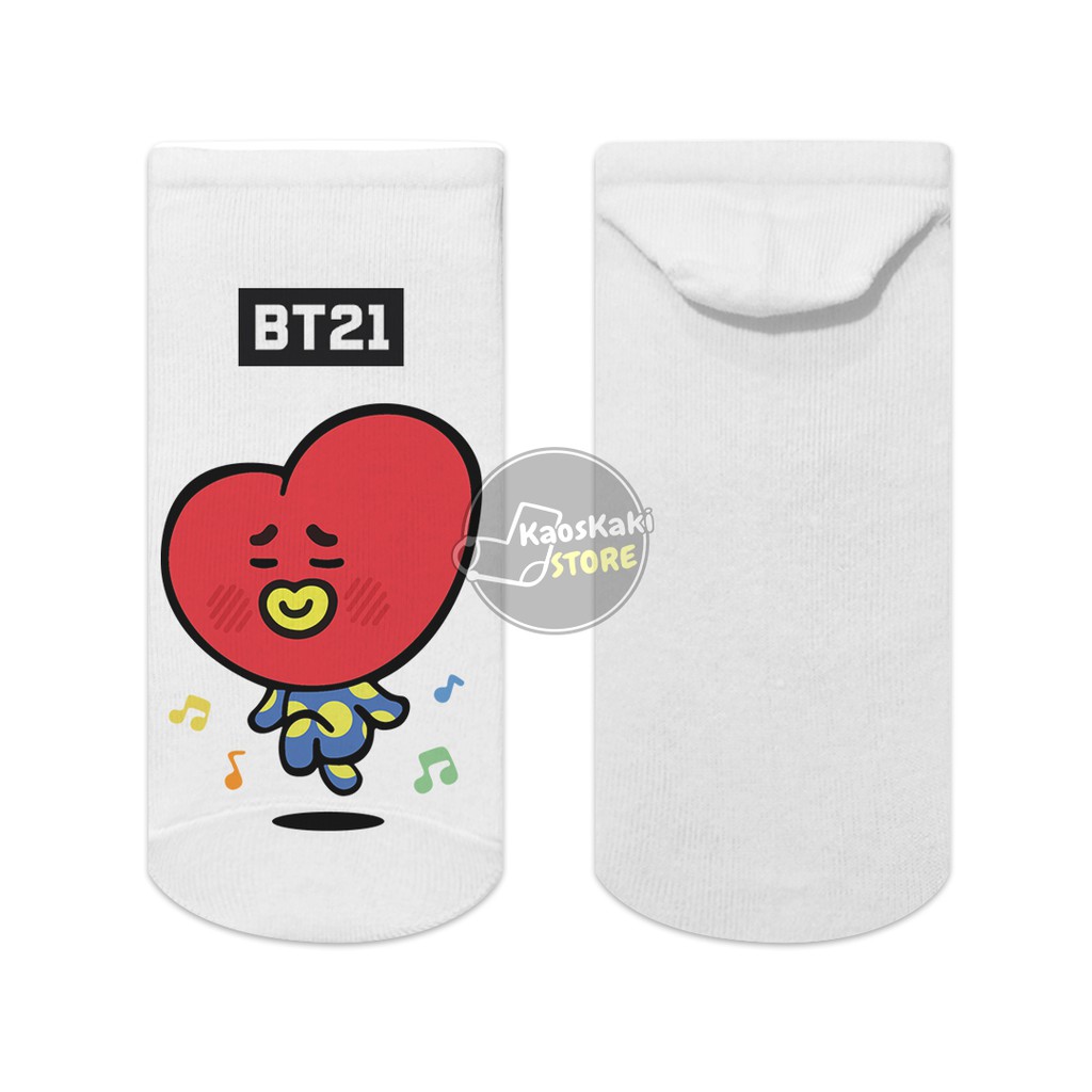 Kaos Kaki Pendek/BT21 Ankle Low socks motif BT21 KAOSKAKI BT21 MURAH KAOSKAKI BTS MALANG-Tata