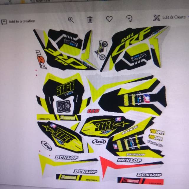 Crf decal full ,grafis kuning hitam