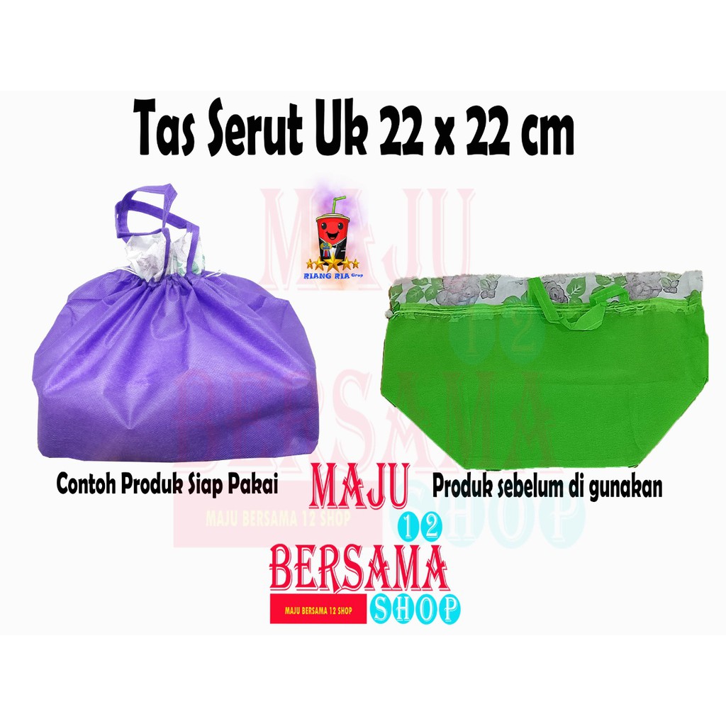 TAS SERUT KAIN UK 22 CM UNTUK DUS MAKANAN / SOUVERNIR ULANG TAHUN @ 12PCS-2