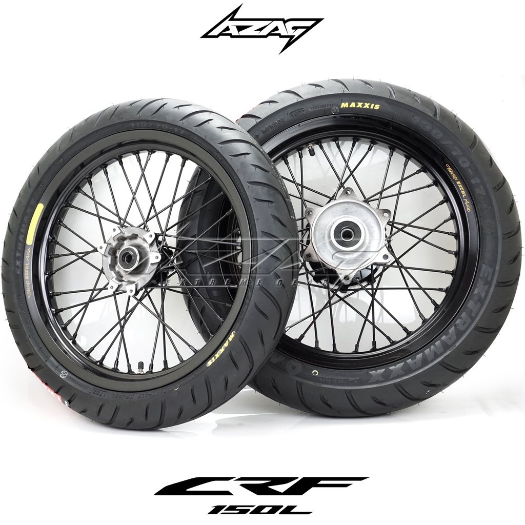 BAN SET SUPERMOTO CRF 150L VELG EXCEL 250 300 BAN MAXXIS RUJI TK