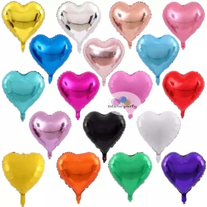 balon foil love / balon foil bentuk hati per pack isi 50pcs