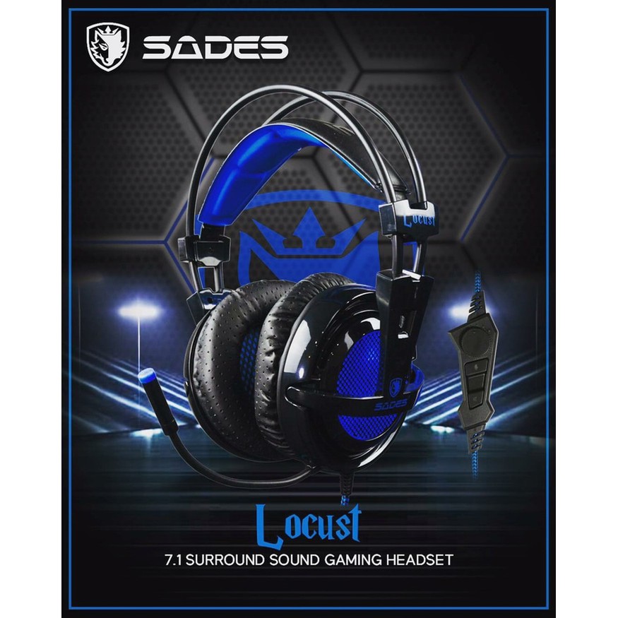 HEADSET GAMING SADES 704 LOCUST USB 7.1 SURROUND